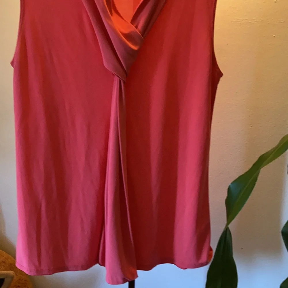 Orange professional/business casual sleeveless shirt with tie detail L - Picture 3 of 4